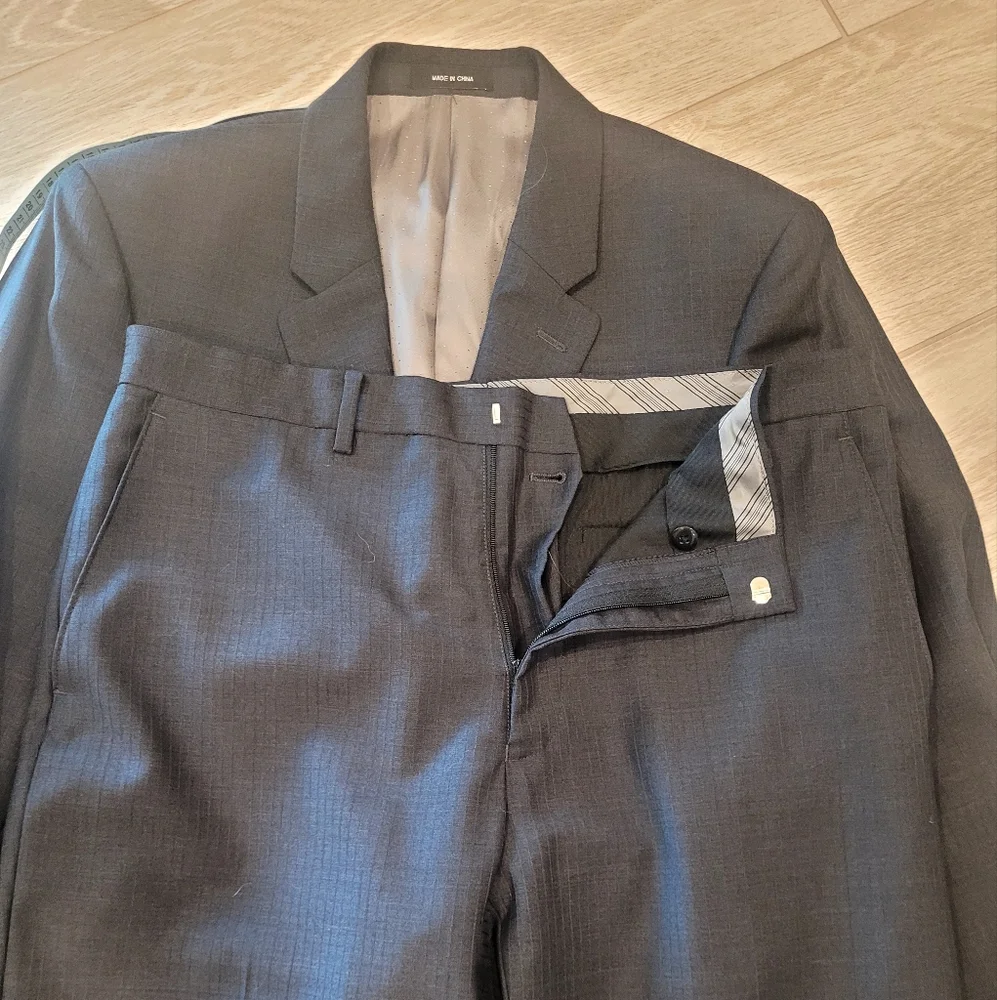 Calvin Klein Men's Pin Stripe Two Button Formal Suit - Picture 10 of 16